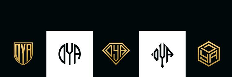 Initial letters hes logo designs bundle Royalty Free Vector