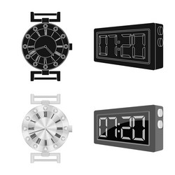 isolated object of clock and time sign collection vector image
