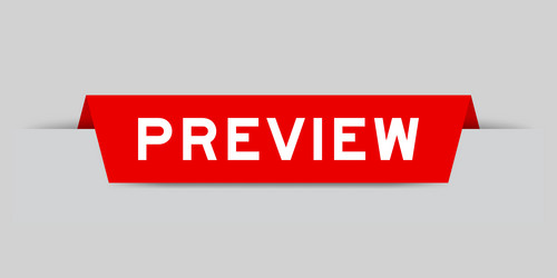 Red color inserted label with word preview vector
