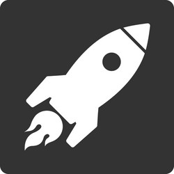 Rocket launch icon from commerce buttons overcolor vector