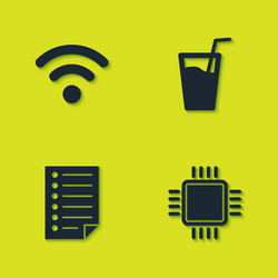set wi-fi wireless network processor with cpu vector image