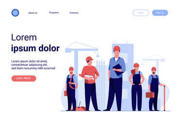 Construction workers team Royalty Free Vector Image