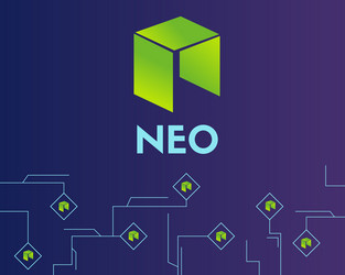 cryptocurrency neo blockchain circuit style vector image