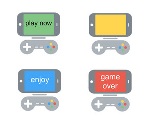 game controller set gamepads with smartphone vector image