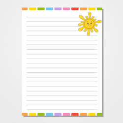 sheet template for notebook notepad diary funny vector image
