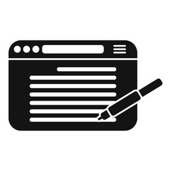 web page writing icon simple text message vector