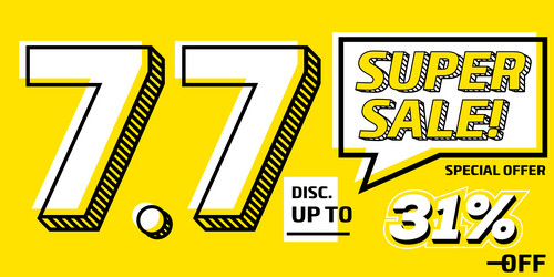 31 percent super sale 77 celebration discount vector