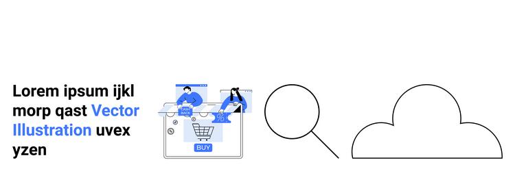 e-commerce website analysis with cloud vector image