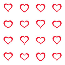 Red Heart Shape Collection Royalty Free Vector Image