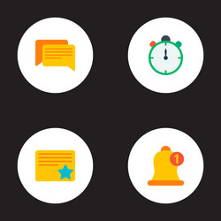 Set of project icons flat style symbols with timer vector