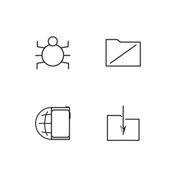 cyber security linear icons set simple outline vector image
