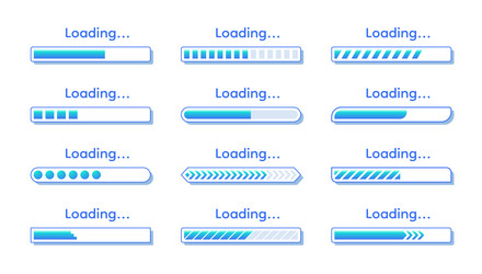 load bar time progress download or upload speed vector image