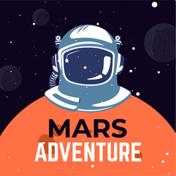 mars adventure outer space exploration in universe vector