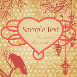 retro background with lanterns and heart frame vector image