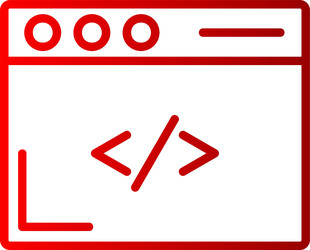 coding line gradient icon vector image