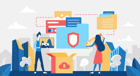 cloud data storage technology concept tech vector image
