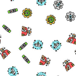 tech enthusiast geek nerd man seamless pattern vector image