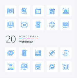 20 web design blue color icon pack like list url vector