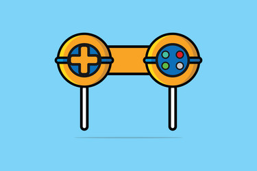 joystick controller buttons in lollipops stick vector image