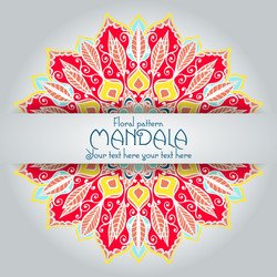 Mandala pattern design template vintage ethnic vector