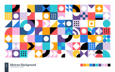 Retro Geometric Color Block Pattern vector image