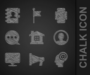 set house megaphone mail and e-mail create vector image