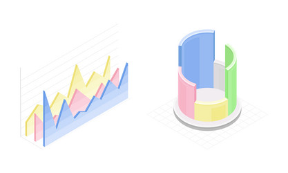 Business graphs and diagram financial vector