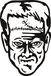 Head doctor victor frankensteins monster front vector