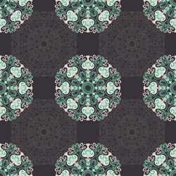 Seamless pattern with abstract elements damask til vector