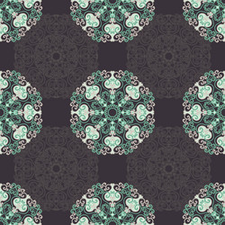 Seamless pattern with abstract elements damask til vector