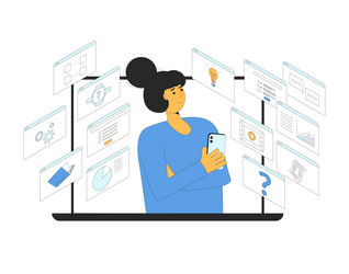 Instructional designer creating learning product vector