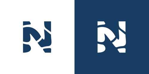 Modern and unique letter n initials logo design Vector Image