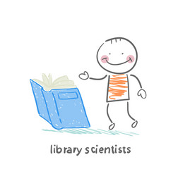 Scientists Reading in a Library vector image