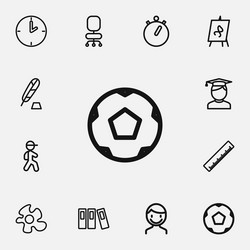 set of 12 editable teach outline icons includes vector image