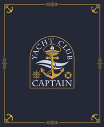 Yacht club label vector