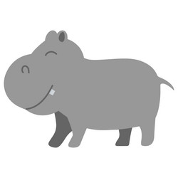 cartoon hippo doodle animal for children vector