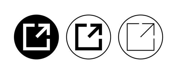 External link icon set hyperlink symbol vector