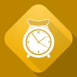 Icon of alarm clock with a long shadow vector