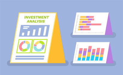 investment analysis boards with statistics set vector