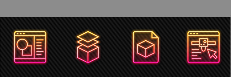 set line isometric cube file 3d printer software vector image