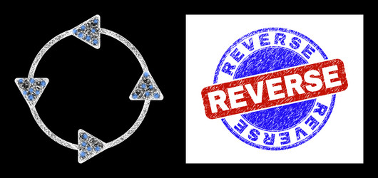 bicolor textured reverse badge and light web mesh vector image