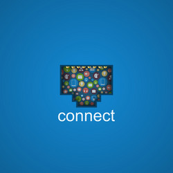 connecting a computer to network background vector image
