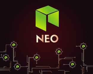 cryptocurrency neo blockchain circuit style vector image