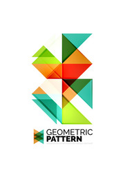 Geometric triangle mosaic pattern element isolated vector