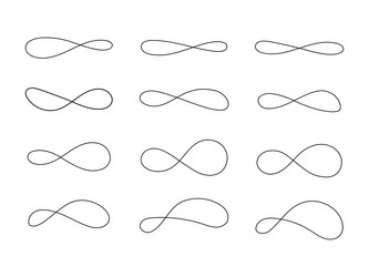 Infinity Icon Set - Continuous Loop vector image