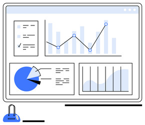 interactive dashboard with charts graphs vector image
