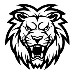 lion face cartoon hand drawn sketch Vector Image