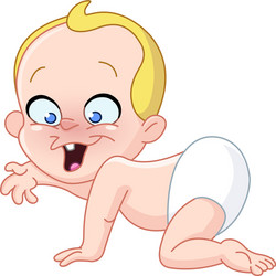 Smiling Baby Crawling Vector Image