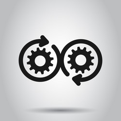 development icon in flat style devops on isolated vector image
