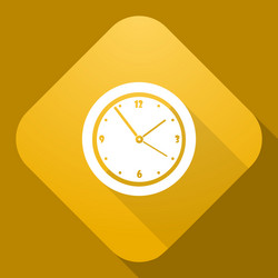 Icon of clock with a long shadow vector